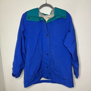 Vintage L.L. Bean Teal and Blue Women's GORE-TEX Jacket Size Small